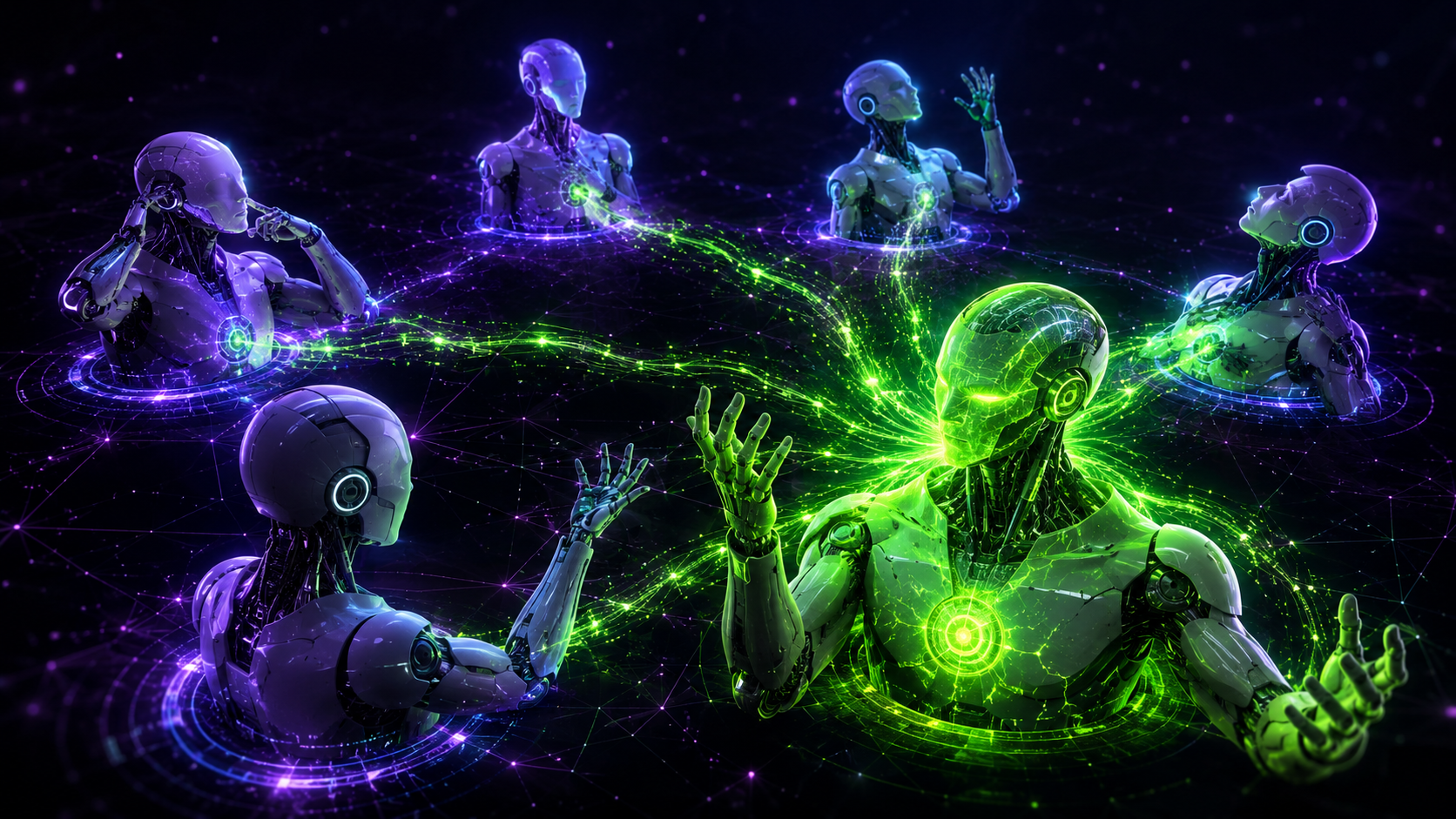 A circle of minds receiving the signal